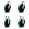 Service Caster 10 Inch Heavy Duty Green Poly on Cast Iron Caster Swivel Locks 2 Rigid SCC, 2PK SCC-KP92S1030-PUR-GB-BSL-2-R-2 - alternate 1